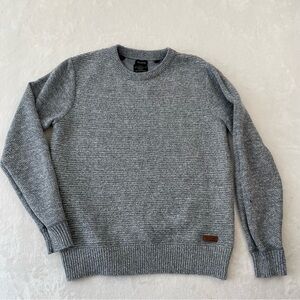 Buffalo David Bitton Gray Knit Ribbed Crewneck Sweater Mens Sz M Minimalist Norm
